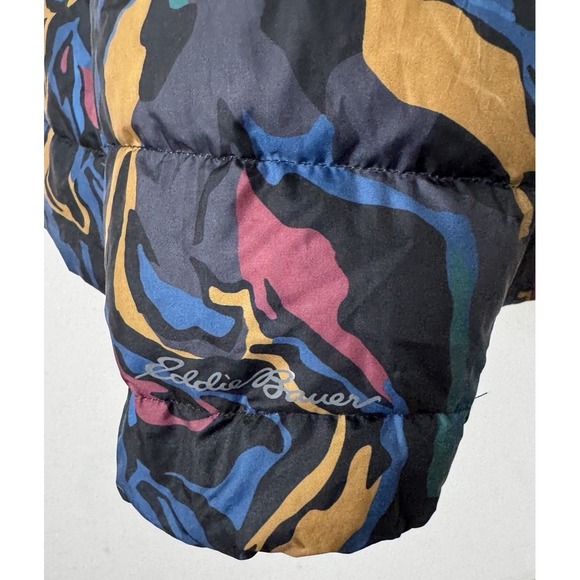 Eddie Bauer Stratustherm Goose Down Puffer Jacket Camo Womens Medium - Picture 7 of 12